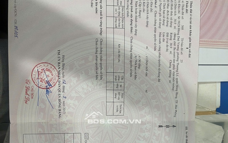 Nhà đất riêng chính chủ tại Hồng Bàng, Hải Phòng
